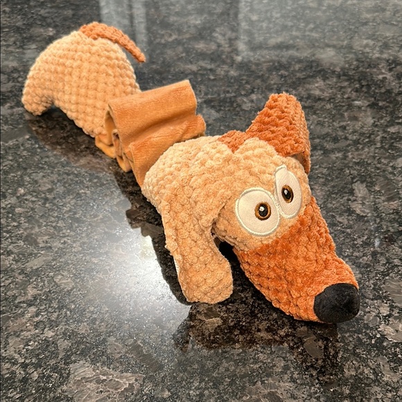 Plush Stretch Dog Toy - Brown and Black Weiner dog with Elastic Mid Section NWT - Picture 10 of 11